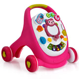 Sit-to-Stand Toddler Learning Walker with Lights and Sounds-Pink
