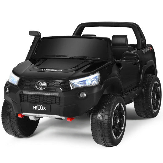 2*12V Licensed Toyota Hilux Ride On Truck Car 2-Seater 4WD with Remote Painted Black