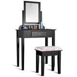 Vanity Dressing Table Stool Set with Large Makeup Mirror