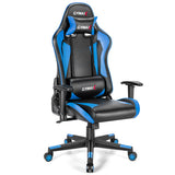 Gaming Chair Adjustable Swivel Racing Style Computer Office Chair-Blue