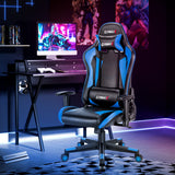 Gaming Chair Adjustable Swivel Racing Style Computer Office Chair-Blue