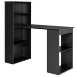 Computer Desk Writing Workstation Office with 6-Tier Storage Shelves-Black