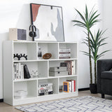 3-Tier Open Bookcase 8-Cube Floor Standing Storage Shelves Display Cabinet-White