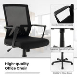 Ergonomic Desk Chair with Lumbar Support and Rocking Function-Black