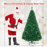 Artificial PVC Hinged Christmas Tree with Solid Metal Stand-6 ft