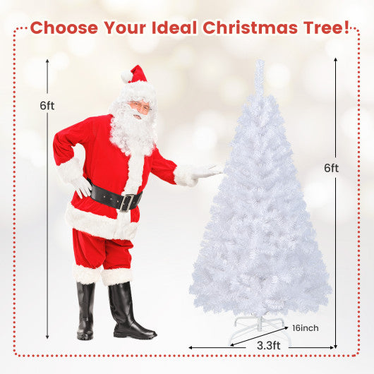 6 ft White Artificial PVC Christmas Tree w/ Stand-6 ft