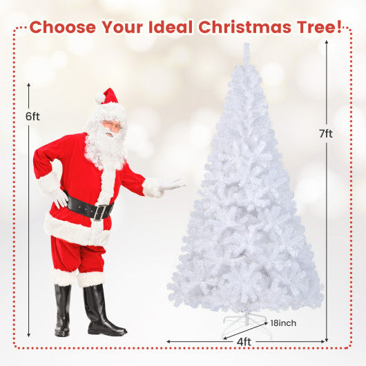 7 ft  White Artificial PVC Christmas Tree with Stand