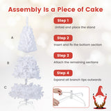 7 ft  White Artificial PVC Christmas Tree with Stand