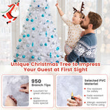 7 ft  White Artificial PVC Christmas Tree with Stand