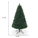 5/6/7 Feet Multicolor Artificial Christmas Tree with LED Light and Metal Stand-6'