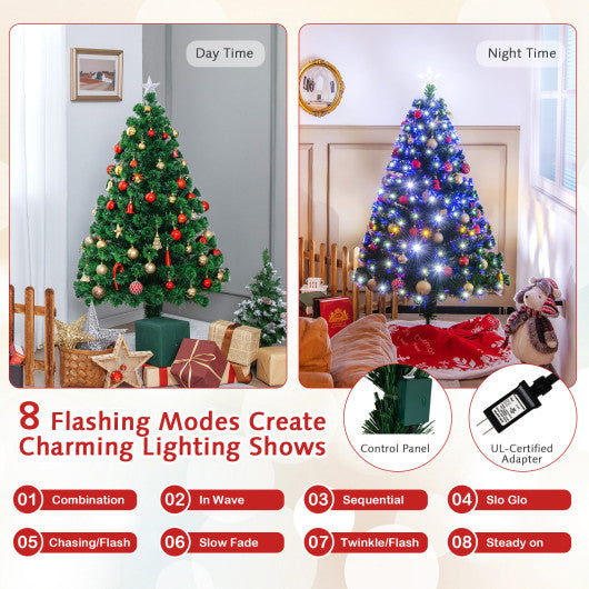 5'/6'/7' LED Fiber Optic Artificial Christmas Tree w/ Top Star-5'