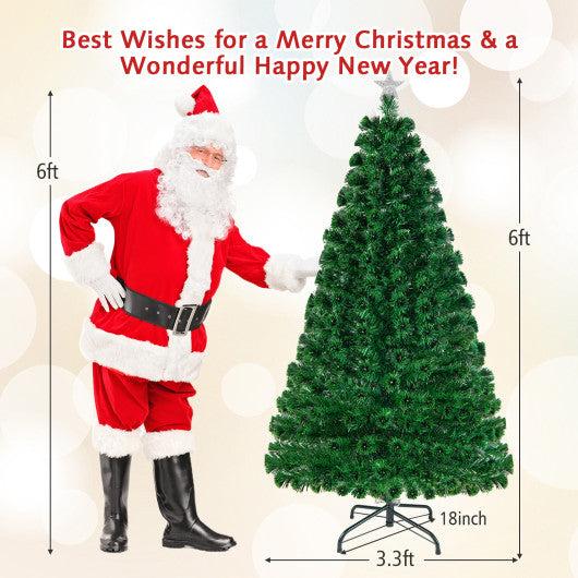 5'/6'/7' LED Fiber Optic Artificial Christmas Tree w/ Top Star-6'