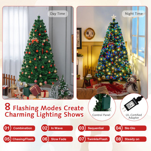 5'/6'/7' LED Fiber Optic Artificial Christmas Tree w/ Top Star-6'