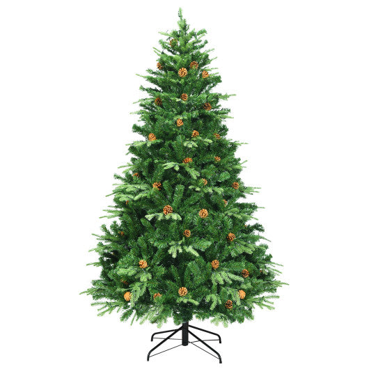 Artificial Christmas Tree with LED Lights and Pine Cones-7'