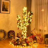 5' Artificial Cactus Christmas Tree with Lights-5 ft