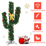 6 Feet Artificial Cactus Christmas Tree with LED Lights