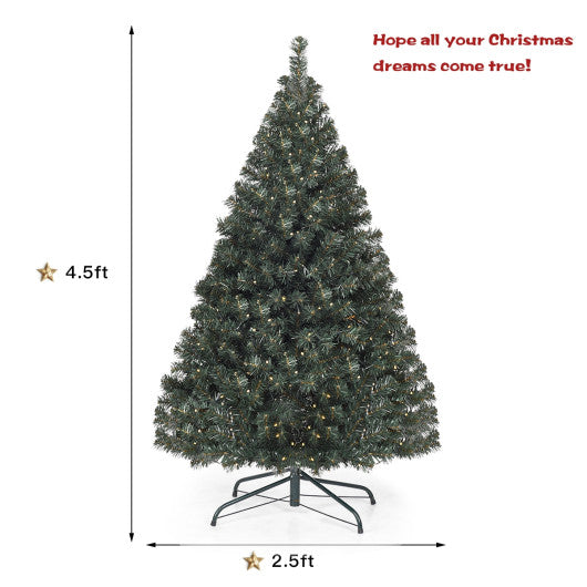 4.5 Feet PVC Pre-lit Artificial Hinged Christmas Tree