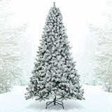 9 Feet Artificial Christmas Tree with Premium Snow Flocked Hinged