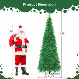 Artificial National Foot Kingswood Fir Pencil Christmas Tree-7.5 ft
