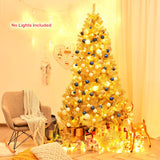 6/7.5 Feet Artificial Tinsel Christmas Tree Hinged with Foldable Stand-7.5 ft