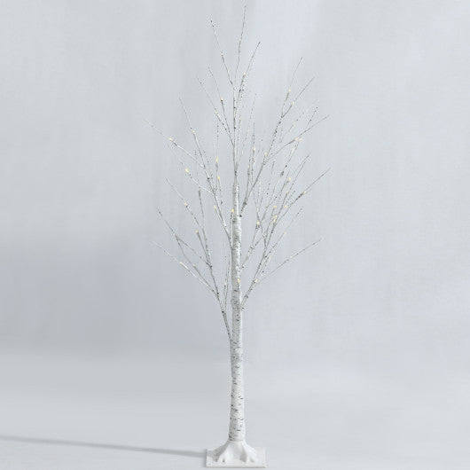 Pre-lit White Twig Birch Tree for Christmas Holiday with LED Lights-4 ft