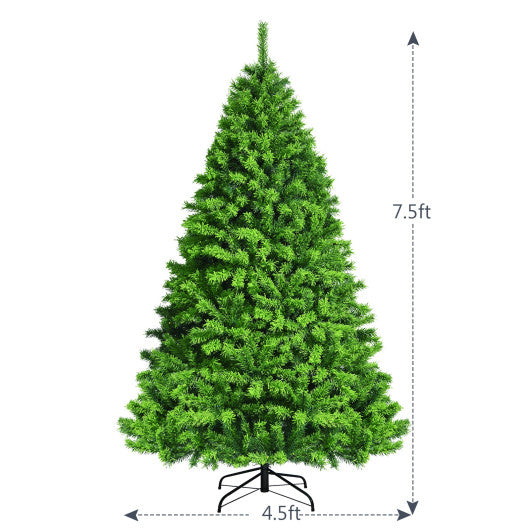 Snow Flocked Artificial Christmas Tree with Metal Stand-7.5 ft