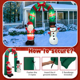 8 Feet Christmas Inflatable Archway with Santa Claus and Snowman