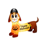5.5 Feet Halloween Inflatable Dachshund Blow-up Dog with Pirate Hat and Pumpkin