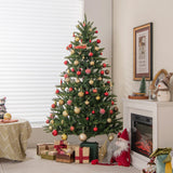 6 Feet Artificial Xmas Tree with 500 Warm Yellow Incandescent Lights