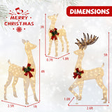 3-Piece Pre-lit Christmas Reindeer Family with 230 Warm White LED Lights