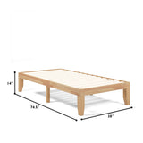 Twin Size 14 Inch Wooden Slats Bed Mattress Frame-Natural