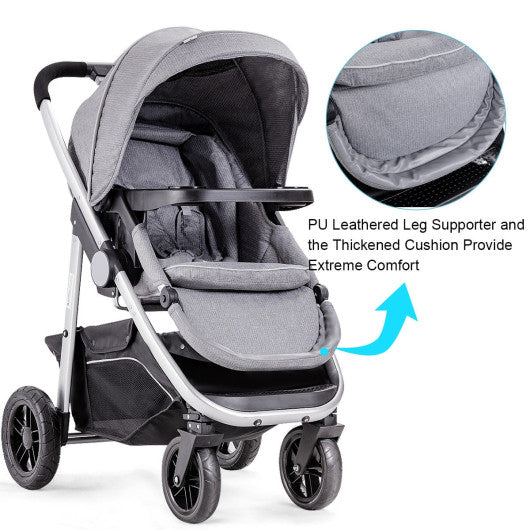 Aluminum Lightweight Foldable Baby Stroller-Gray