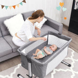 Travel Portable Baby Bed Side Sleeper  Bassinet Crib with Carrying Bag-Gray