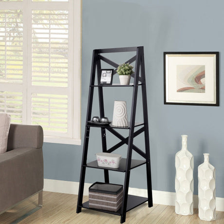 4-Tier Leaning Free Standing Ladder Shelf Bookcase