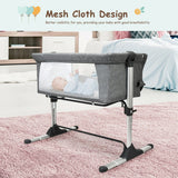 Travel Portable Baby Bed Side Sleeper  Bassinet Crib with Carrying Bag-Gray