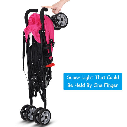 Folding Lightweight Baby Toddler Umbrella Travel Stroller-Pink