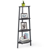 4-Tier Corner Shelf Metal Storage Rack Domestic Bookcase-Silver