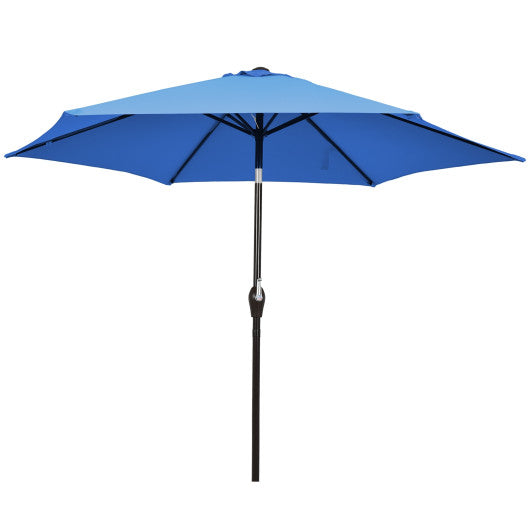 10 Feet Outdoor Patio Umbrella with Tilt Adjustment and Crank-Blue