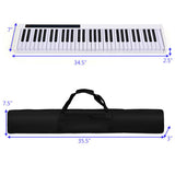 61-Key Portable Digital Stage Piano with Carrying Bag-White