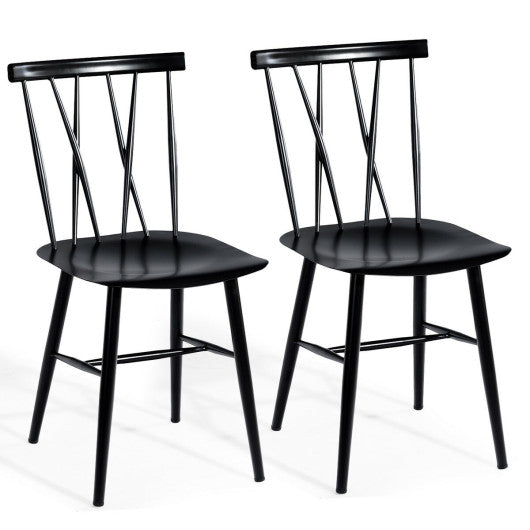 Set of 2 Modern Dining Chairs with Backrest