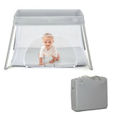Lightweight Foldable Baby Playpen w/ Carry Bag-Light Gray
