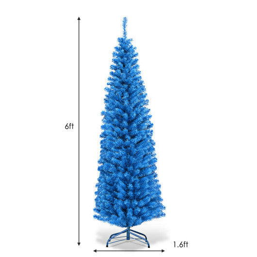 6 Feet Unlit Pencil Slim Tree Artificial Christmas Tree