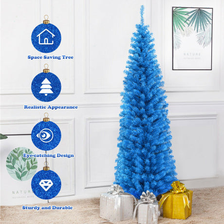 6 Feet Unlit Pencil Slim Tree Artificial Christmas Tree