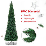PVC Artificial Slim Pencil Christmas Tree-7 Feet