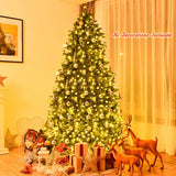 7.5 Feet Artificial Fir Christmas Tree with LED Lights and 1968 Branch Tips