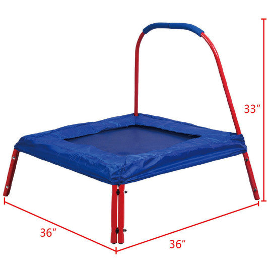 3 x 3 Feet Kids Square Jumping Trampoline-Blue