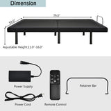 Adjustable Electric Bed Frame with Massage Remote Control