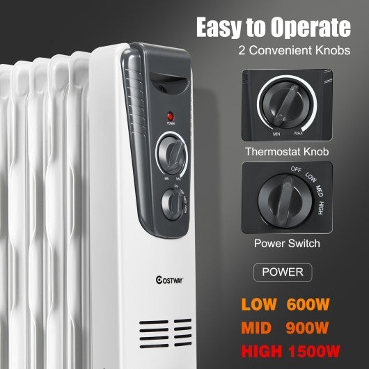 1500W Electric Space Heater with Adjustable Thermostat