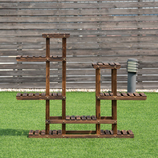 6 Tier Wooden Shelf Storage Plant Rack Stand