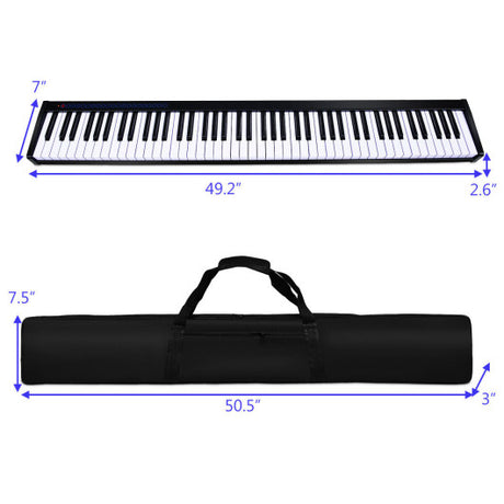 88-Key Portable Electronic Piano with  Voice Function-Black